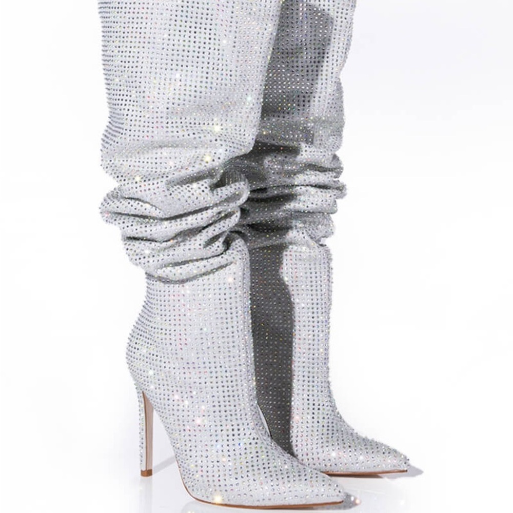 ZARA Mini City Bag & AZALEA WANG BELLA BLING STILETTO BOOT 6M